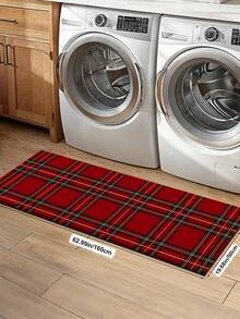 1/2pcs Christmas Floor Mat, Red Buffalo Plaid Pattern, Vintage Diatomaceous Earth Mat, Super Absorbent, Non-Slip, Perfect For Bathroom, Kitchen And Dining Room, Quick Drying, Perfect Gift For Home Decor And Bathroom Mat, Christmas Holiday Gift! - Multicolor - View 18