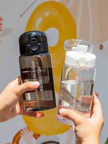 1PC 550ml/780ml Outdoor Sports Large Capacity Water Bottle, Stylish And Simple Transparent Drop-Proof And Leak-Proof High Temperature Resistant Mug, Portable Straight Drinking Pop-Up Lid Mug With Carrying Strap, For Travel And Fitness - Multicolor - View 10