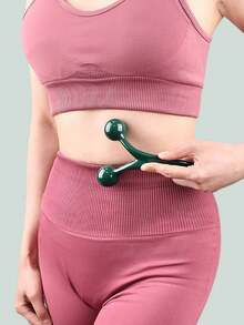 2pcs Massage Set Includes 1 Handheld Full Body 3-Ball Massager And Lymphatic Drainage Massager - Durable Plastic Round Face Roller, Suitable For Shoulders, Neck, Legs And Feet - Green Self-Massage Tool, Relieves Muscle Tension And Improves Blood Circulation - A - View 11