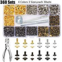 480/360/180pcs Leather Rivets, Leather Rivet Set, 4 Colors 3 Sizes Leather Rivets And Buttons, Suitable For Leather Craft, Clothing, Shoes, Boots, Bags, Decoration - Multicolor - View 12