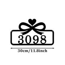 4 Sizes Available! Bow & Heart Metal House Number Address Sign,Personalized Address Plaque, Door Number, Hotel Room Numbers Sign - Black - View 11