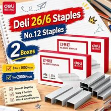 Staples 1000 PCS/Kotak Staples 12# untuk 25 Halaman, Staples Berkekuatan Tinggi Mudah Menembus untuk Mesin Staples Meja Kecil untuk Kantor dan Rumah, Perlengkapan Sekolah. - 12# - View 2