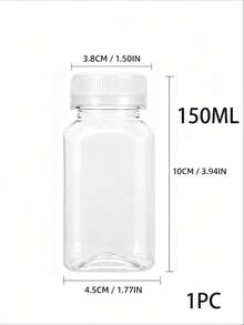 Botol Plastik Kecil dengan Tutup Ulir, Cocok untuk Cairan, Jus, Minuman Kesehatan - Botol Konsentrat Jus Jahe - Botol Mini Transparan yang Dapat Digunakan Kembali/Anti Bocor/Dapat Dibekukan, Wadah Plastik 2oz dengan Tutup - Hitam - View 19