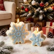 SILIKE LUFEI 1pc Resin Silicone Mold Christmas 3-Piece Large, Medium, Small Snowflake Ornament Mold, Suitable For Making Resin, Plaster, Candle, Aromatherapy Products, Home Decor Display Silicone Mold - 3-cavity Snowflake Mold - View 7