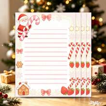 Christmas Theme Stationery, 30 Sheets/Pack, Snowflake Candy Reindeer Santa Claus Pattern, High-Quality Paper Exquisite Printing, Suitable For Writing Letters Or Messages, Also Can Be Used For Christmas Decoration - Rectangle - View 5