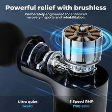 Hot & Cold Handheld Electric Massager - Deep Tissue Massager, 3200 RPM Quiet Percussion Massager For Professional MuscleRelaxation Tool, Type-C Charging, Includes Carry Case - Black - View 4