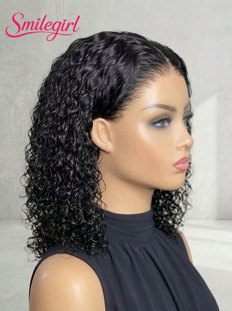 16 inch P4/27 Deep Wave Highlighted Bob pruik van echt haar, 5x5 honingbruin krullend haar, glueless pruik van echt haar voor vrouwen, korte HD lace front pruik