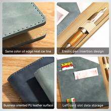 Multi-Color A4 PU Leather Business Folder, Multi-Pocket Document Organizer With Card Slots And Pen Holder, Suitable For Office, Resume, Meeting Storage - Single Piece - View 6