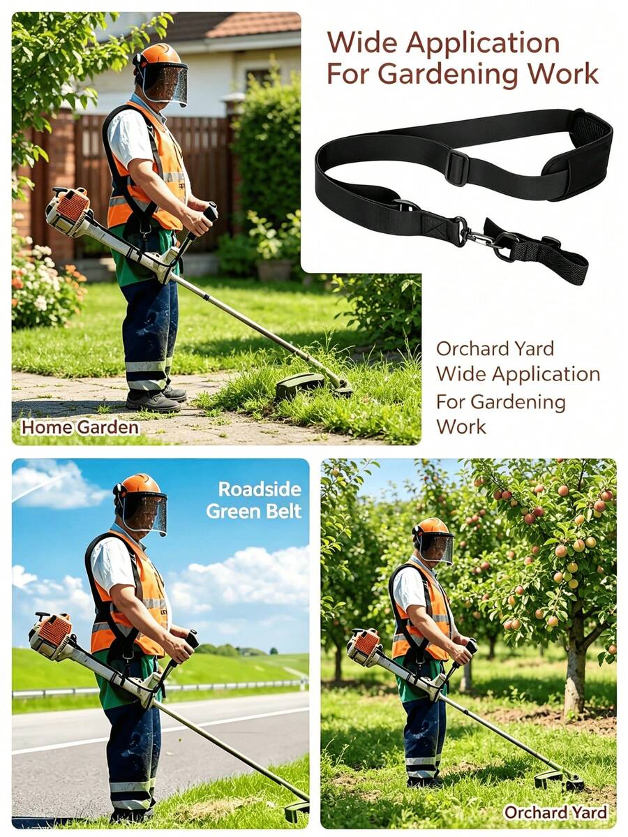 通用可調節加厚墊肩帶,適用割草機、除草機、園藝工具,耐磨防滑透氣減壓單肩帶,金屬快拆鉤設計,長度可調,園藝庭院工作配件,減輕肩部負擔,戶外除草與修剪工具便攜保護肩帶配件 - 多色 - 查看 1