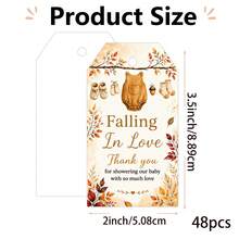 48pcs Fall In Love Party Autumn Thanksgiving Gift Tags, Watercolor Maple Leaf Theme, Neutral Gift Packaging Tags, Gift Wrapping Tags - Multicolor - View 7