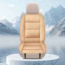 1pc Car Seat Cushion (Single Piece), Short Plush Material, Suitable For All Seasons, Thickened Warmth, With Backrest Design, Car Interior Accessory - A - View 8