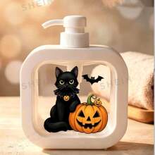 Halloween Black Cat And Pumpkin Compact Kitchen - Perfect Housewarming Gift For Dog Lovers, Spring Decor - Plastic Material, Bathroom Accessories, Cute Design, Easy-To-Use Pump, Home Decor, Halloween Gift, Christmas Gift - Multicolor - View 6