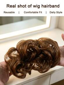 2 Packs Messy Curly Synthetic Hair Bun Scrunchies, 6 Inch Elastic Fake Donut Hair Rings, Fluffy Voluminous Hair Pieces For Women, Quick Double Buns Look For Daily Halloween Party - Multicolor - View 6