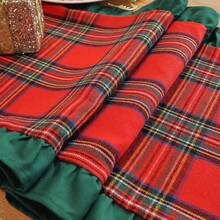 1/2/4pcs Christmas Plaid Dual-Tone Velvet Fabric Ruffle Edge Napkins, Suitable For Christmas Holidays And Home Decor - Multicolor - View 9