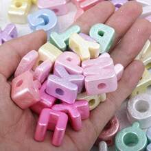 18/38/58 Pearl-Colored Random Large Letter Beads (A-Z), Acrylic Bubble Beads, Suitable For Paracord Beaded Bags, Pendants, Keychains And Handicrafts - Assorted Colors - View 4