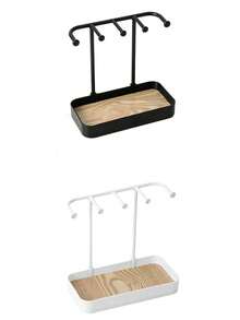 Jewelry Storage Box, Jewelry Box, Used For Storing Necklaces, Earrings, Jewelry, Keys, Perfume, Lipstick, Glasses And Watches. Space-Saving Multi-Functional Storage Rack, Durable Plastic Design, Suitable For Small Spaces, Perfect Gift For Living Room. - Multicolor - View 7