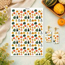 Strawberry/Fruit & Vegetable Mixed Painting/Pineapple/Orange Pattern Transfer Paper, Fruit Series Polymer Clay Printing Paper, Suitable For DIY Art Jewelry Earring Making Special Polymer Clay Transfer Printing - A - View 13