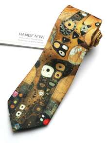 1pc Printed Hand-Drawn Tie For Men And Women, Suitable For Casual, Street, Daily, Party, Gift - Multicolor - View 11