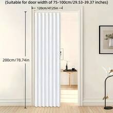 1pc Foldable Door Curtain, Thickened Fabric Room Divider, Waterproof Hook With Tie, Machine Washable, Minimalist Style, Easy Installation Blackout Partition Curtain - Multicolor - View 13