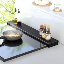 排気口カバー 60cm フラット 一体型 コンロカバー コンロ奥ラック 薄型 耐熱200℃ グリルカバー IH・ガス対応 ブラック - ブラック 幅60cm - チェックする 3