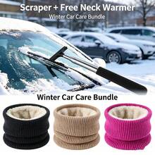 Telescopic Car Rearview Mirror Wiper, Automatic Mirror Water Removal Tool, Comes With Cashmere Scarf, Winter Car Accessory - A - View 6