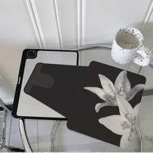 1件裝優雅黑色背景白色水鑽百合花360°可旋轉平板保護殼，相容 iPad Air 6/5/4 與 10 (10.9 吋)、iPad Pro 2024、Air M3/A16 2025、 Galaxy Tab S9 FE/S8 Plus/S7/S10、OPPO Pad、 MatePad、Vivo Pad、Honor Pad、Xiaoxin Pad - 彩色 - 查看 4