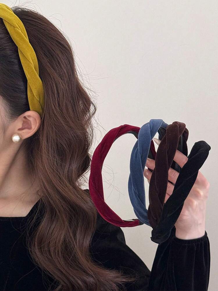 4pcs/1pc Twisted Fabric Headband, Mini Polka Dot Thin Hairband, Vacation Style, Essential For Beach, Weekend And Commute Outfits - Multicolor - View 8