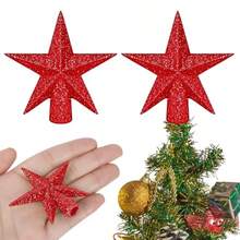 1pc, Glitter Golden Star Christmas Tree Topper, Festive Indoor Holiday Decoration With Sparkling Metallic Design For Christmas Trees, Holiday Decor For Home & Xmas Tree - Multicolor - View 10