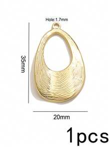 1pc Organic Textured Stainless Steel Charms For Jewelry Making, 18K Gold Plated Irregular Blank Pendant For DIY Necklace Bracelet Making - Pendants - View 16