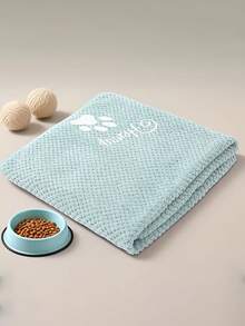 1pc Customized Personalized Pet Towel With Paw Prints And Name , Soft And Absorbent, Quick Drying, Perfect For Pet Bath Time And After Rain Drying - Multicolor - View 5