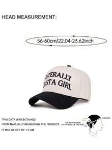 1pc Simple Fashion New Baseball Hat Letter LITERALLY Embroidered Street HipHop Hat Outdoor Daily Leisure Decorative Hat Adjustable Sunshade Hat Unisex - Letter LITERALLY - View 6