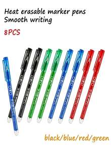 4pcs/Pack 0.7mm Erasable Liquid Ink Pens, Washable Pens, Black/Blue/Red/Green Ink, Erasable Ballpoint Pens, Smooth Writing, Heat Erasable, Perfect For Office, School Art Supplies - Default - View 10