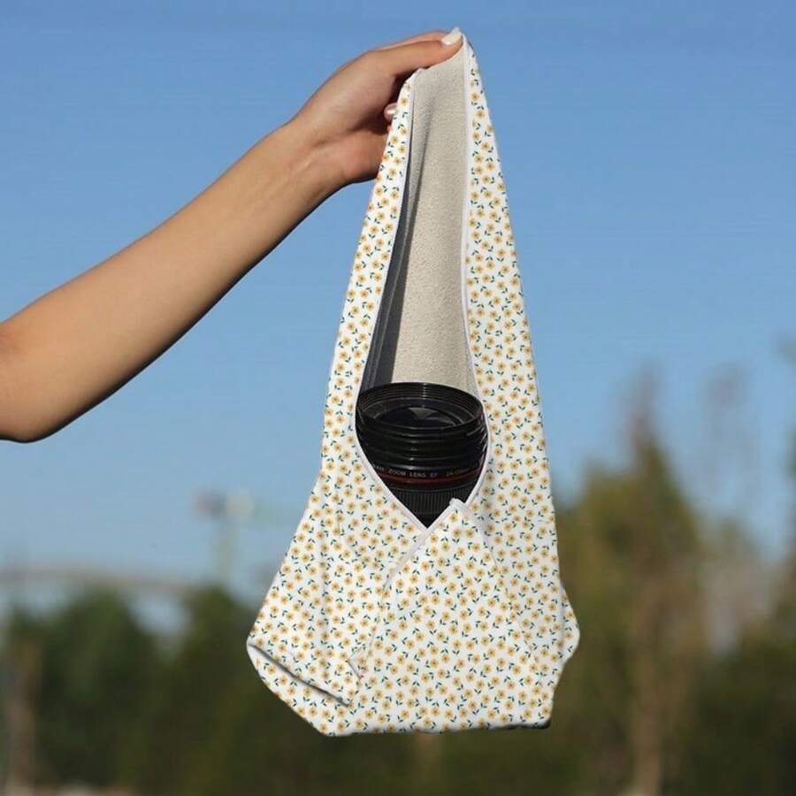 Self Adhesive Camera Wrap Cloth, Reusable Magic Protective Pouch, Portable Flexible Storage Bag For DSLR Mirrorless Camera, Tablet, Cosmetics, Lens, Cute Printed Inner Sleeve Pouch - View 1