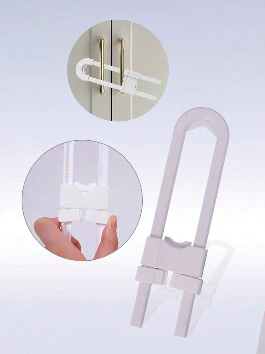 4pcs Cabinet Door Locks Child Safety Locks Split Lock Baby Anti-Pinch Anti-Opening Drawer Buckle - Multicolor - View 1