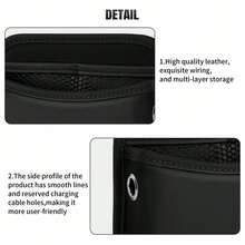 Car Seat Side Storage Bag, Small Organizer, PU Leather Multi-Function Center Console Side Storage Pouch, Car Seat Side Organizer, 7.28x6.10 Inch Waterproof Car Storage Bag, Durable Non-Slip Car Interior Accessory, Suitable For Most Cars, SUVs, Trucks - A - View 6