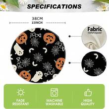 1/4/6pcs Halloween Series BOO Ghost Pumpkin Spider Web Hand-Painted Pattern Placemats, Suitable For Home Kitchen Materials Made Of Polyester Fiber, Kitchen Table Decoration, And Party Scene Decoration - Multicolor - View 8