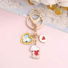 SNOOPY 2pcs Creative Cute Cartoon Metal Keychain, Personalized Cartoon Peripheral, Couple Backpack Decoration Pendant, Handbag Charm - Multicolor - View 16