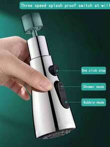 Multifunctional Kitchen Faucet Extender / Solid Air Freshener Tablet. This Faucet Extender Features An Efficient Water-Saving Design With A High-Pressure Anti-Splash Rotating Nozzle, Making It An Excellent Gift. - Silver - View 6