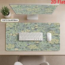 Large Mouse Pad Featuring A 2D Retro Floral Pattern And Elegant Botanical Design; Perfect For Office Or Home Desks. It Offers A Stain-Resistant, Comfortable Surface That Is Easy To Maintain-An Ideal Gift For Gamers And Professionals Alike. - Mouse Pad - View 2