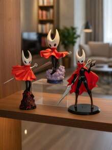 1Pc Hollow Knight Silksong Collectible PVC Figure Statue Red Cape Dynamic Pose Game Character Model Ornament Exquisite Detailed Desktop Display Decor Collectible Toy Ideal Birthday Fan Gift For Gamer Anime Enthusiasts Shelf Tabletop Decoration - Multicolor - View 3