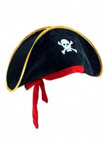 1/2/6pcs Halloween Sailor Pirate Eye Patch And Pirate Hat, Skull Print Pirate Captain Costume Accessories, Pirate Party Hat, Suitable For Various Parties, Performances, Costume Parties - Multicolor - View 16