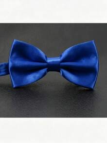1pc Men's Solid Color Minimalist Soft Skin-Friendly Foldable Polyester Bow Tie, Suitable For Daily Wear And Party Outfits - Multicolor - View 9