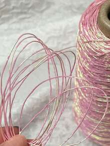 Shiny Metallic Crochet Thread – 50g Gold & Silver Twisted Steel Wire, Ideal For DIY Handbags, Summer Totes, Sun Hats, And Christmas/Halloween Decorations - 50g/1PC - View 4