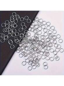 100pcs Gold & Silver Open Jump Rings - High Quality Metal Open Ring Connectors, Suitable For DIY Jewelry Making Accessories - Multiple Sizes (4-10mm), Can Be Used For Custom Designs - Multicolor - View 1