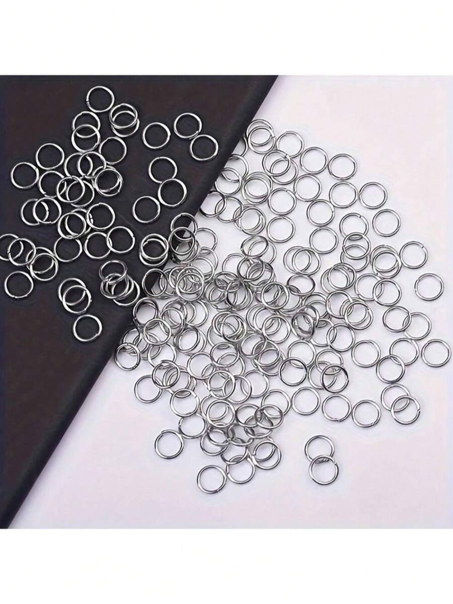 100pcs Gold & Silver Open Jump Rings - High Quality Metal Open Ring Connectors, Suitable For DIY Jewelry Making Accessories - Multiple Sizes (4-10mm), Can Be Used For Custom Designs - Multicolor - View 1