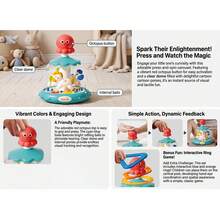 1Pc Baby Toy Press And Spin Fun,3 In 1 Press And Rotate Toy,Baby Activity Ring Toss Game,Carousel Theme Toy,18 Months+ Toddle Education Brain Toy Gift - Multicolor - View 10