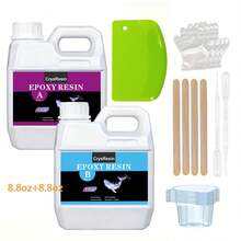 1:1 Epoxy Resin Kit Crystal Clear Hard Bubble-Free Non-Yellowing Fast Drying Suitable For Jewelry Casting Art Coating DIY Molds Table Projects - B - View 15