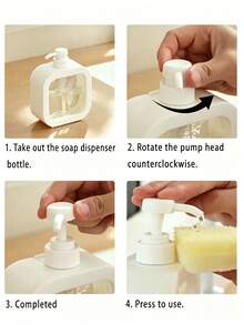 2 Colors Highland Cow Sunflower Soap Dispenser, Refillable Pump Plastic Lotion Bottle, Farmhouse Style Decorative Hand Soap Dispenser, Suitable For Bathroom Kitchen Sink Countertop, Ideal Housewarming Birthday Home Gift - Pump-action Travel Bottles - View 7