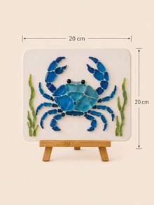 1pc Handmade Sea Glass Mosaic Set, Including Jellyfish, Octopus And Other Marine Creatures, Suitable For Home, Dining Table, Bedside Table, Indoor Decoration And Office Use, Perfect For Adults And Beginners, Great Holiday Gift - Multiple Styles - View 2