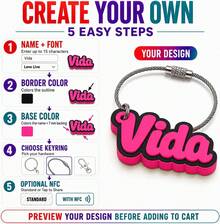 Personalized Backpack Name Tag For Kids, Custom 3D Keychain, Optional NFC, +25 Font Styles - 1 - View 8